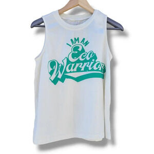 Modern Lux Women’s “I Am an Eco Warrior” Cream Graphic Tank Top XS